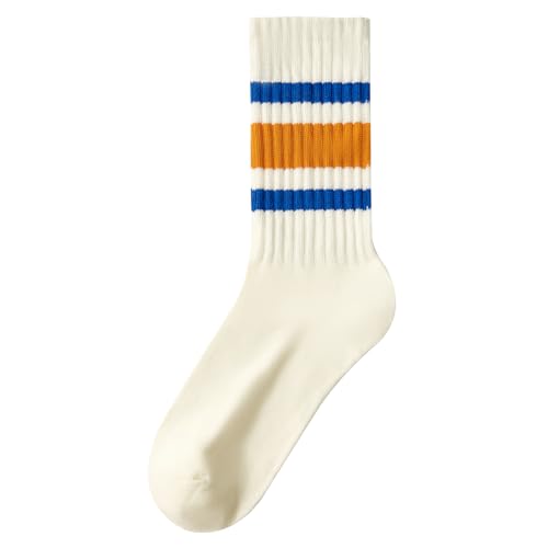 Image of Century Star Retro Striped Novelty Socks For Women Vintage Casual Crew Socks Sporty Calf Socks Cotton Socks Women