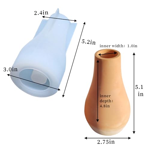 Wehous Concrete Vase Mold - Silicone Resin & Epoxy Casting Mold - DIY Art Craft & Decor - Thumbnail 3