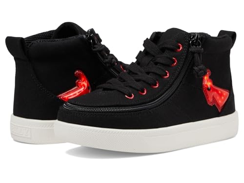 BILLY Footwear Unisex-Child Toddler Black/Red Light Ups Billy Classic D|r High Sneaker