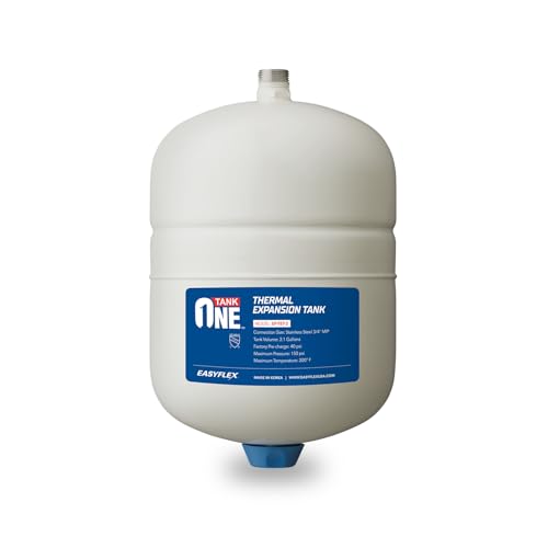 2.1 Gallon Thermal Expansion Tank, 304 Grade Stainless Steel 3/4' MNPT Connection, Butyl Rubber Diaphragm, Prevent hot water from backflowing into the cold water pipe line