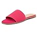 Herstyle Women’s Knit Flat Sandals 2025 – Dressy Casual Slip-On Fashion Sandals with Memory Foam, Square Open Toe Single Band Slides for Summer, Travel & Daily Comfort, FuchsiaKN, Size 10.0, Melvin