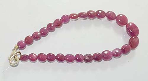 Bracelet saphir rose et rubis naturel en pépites lisses pour haute joaillerie