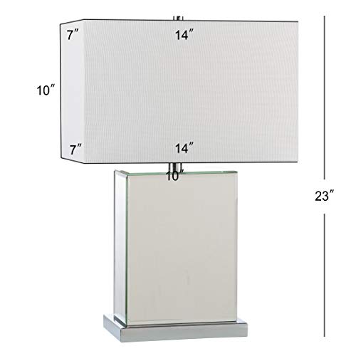 Safavieh Lighting Collection Dana Mirror Chrome Rectangle Shade 23-Inch Bedroom Living Room Home Office Desk Nightstand Table Lamp Set Of 2 (Led Bulbs Included) #TOP7