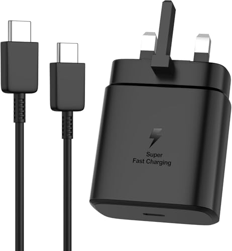 45W Fast Charger USB C Android Phone Charger Fast Charging Compatible with Samsung Galaxy S25/S25 Ultra/S25+/S24 Ultra/S24/S24+/S23 Ultra/S23/S22/S20/S21/Note 10 Galaxy Tab 1m C Cable