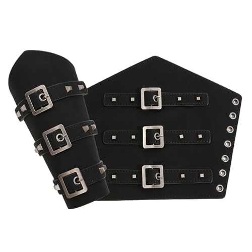 Épaulières médiévales en cuir ajustables avec kit complet d'accessoires