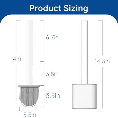 Image of RV Toilet Brush, Grey Toilet Brush Silicone Won't Damage Toilets, Wall Mounted Toilet Brush-Anti-Roll, Anti-Drip Design, Suitable for RV Travel Trailers and Campers, Made by RVers for RVers