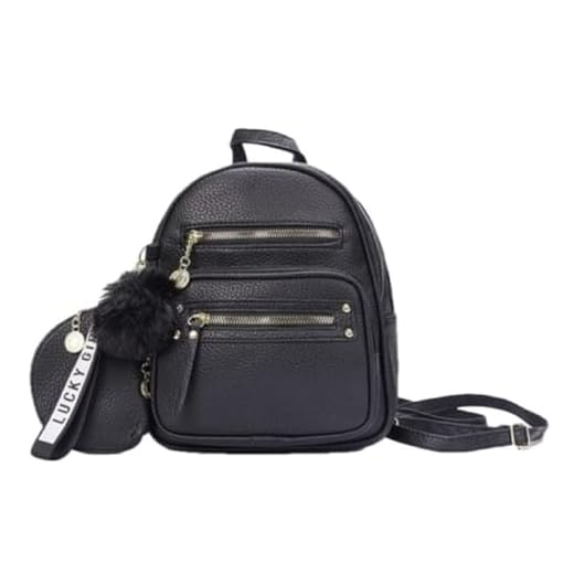 Mochila Feminina Pequena Bolsa Trabalho Escola Viagem Casual (Preto)