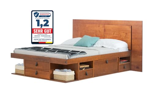 MemomadBali Bed (Caramel: Bed + Flat Headboard, 140 x 190 cm), C4021164-136