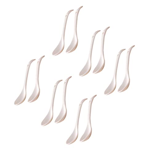 Cabilock Cucchiai Da Zuppa in Porcellana Unici Set Da 12 Pezzi Cucchiaio Da Portata in Ceramica Da 14 Cm Cucchiaio Da Tè Da Caffè Elegante Servizio Da Tavola Per Uso Domestico