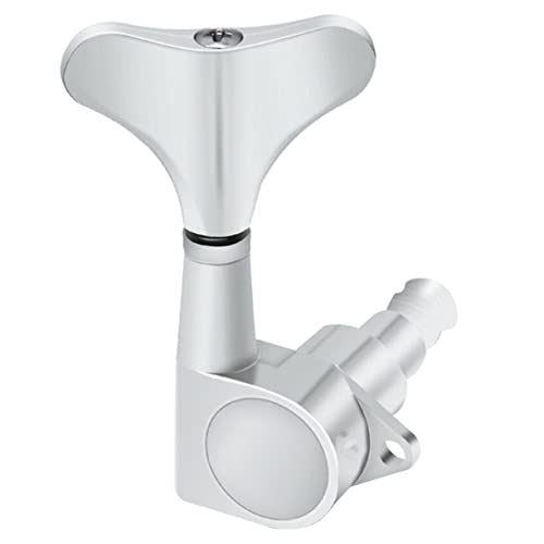 Kisangel 2r2l Silver Bass Guitar Tuning Pegs Tuning Heads for Bass Guitar Parts 1 Set Easy Installati