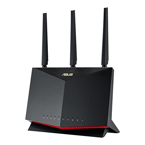 Image of ASUS RT-AX86U (AX5700) Dual Band WiFi 6 Extendable Gaming Router, 2.5G Port, Gaming Port, Mobile Game Mode, Port Forwarding, Subscription-Free Network Security, Instant Guard, VPN, AiMesh Compatible