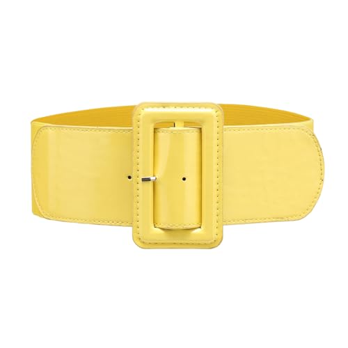YooAi Wide Belts for Women Dresses Stretchy Elastic Belts Fashion Cinch Waist Belt for Women Yellow 95 L