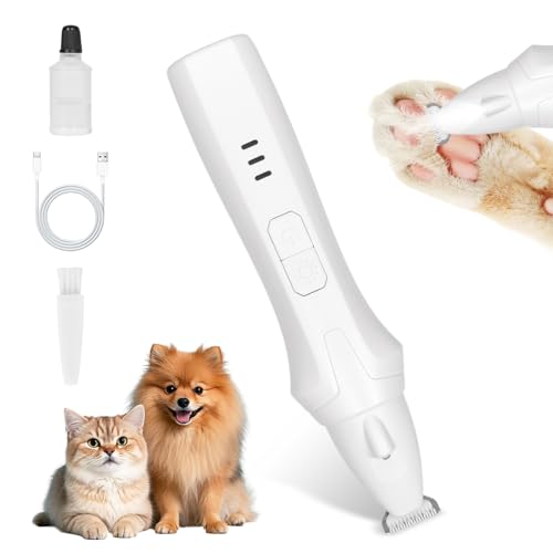Maquina Cortar Pelo Perros, Cortapelos para Mascotas con luz LED, Cortapelos para Mascotas Impermeable, Cortapelos para Perros, Supersilencioso, Eléctrico para Perros, Gatos, Patas, Ojos