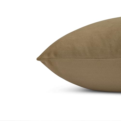 Image of Wakefit Designer Cushion Cover | 16x16 inch | Velvet Foil Print Fabric | Machine Washable | Pack of 1 | Leaf Gold | Brown Fabric & Golden Print