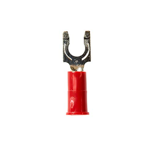 3M Scotchlok Red Locking Brazed Vinyl Brazed Fork & Spade Terminal - 0.85 in Length - 0.3 in Fork Width - #8 Stud - MV18-8FBX [PRICE is per TERMINAL]