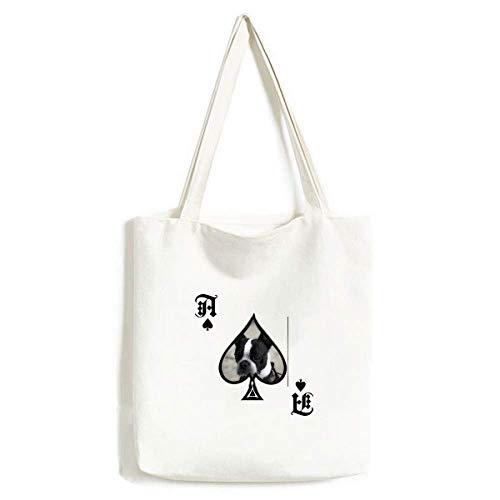 Sac à main lavable motif bouledogue noir pour passionnés de chiens