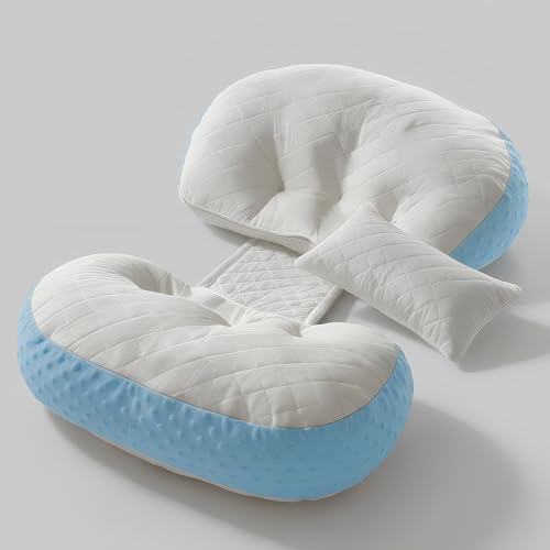 Image of StarAndDaisy Baby Pregnancy Pillow for Women | Maternity Pillow for Pregnancy Sleeping with Cuddle Pillow with Belly Support Adjustable Butterfly Design (Momcare Blue)