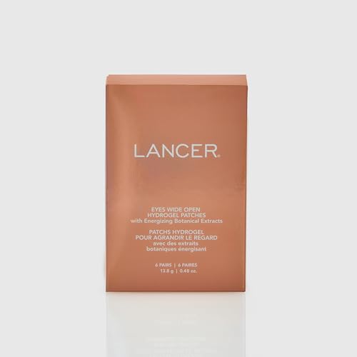 Lancer Skincare Hydrogel Under Eye Patches with Energizing Botanical Extracts, Gel Eye Patches for Under Eye Revitalization (12 Patches)