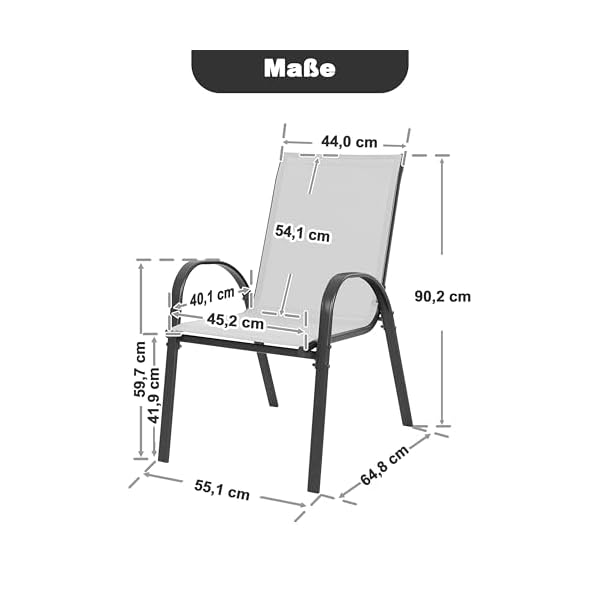 Avestar Gartenstuhl-Set Textilene (4 Stück)