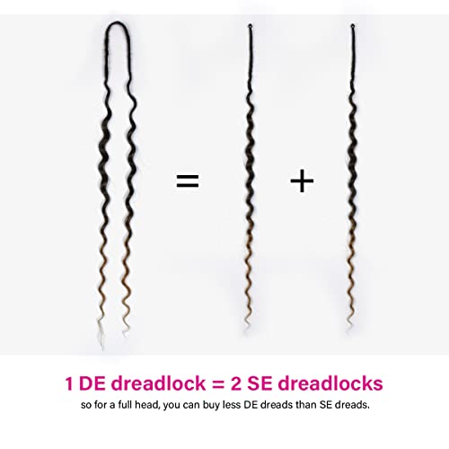 24" Wavy Dreads, Double Ended Dreadlock Extensions, Black To Honey Blonde Ombre Handmade Synthetic Curls Dreads Extensions #TOP2