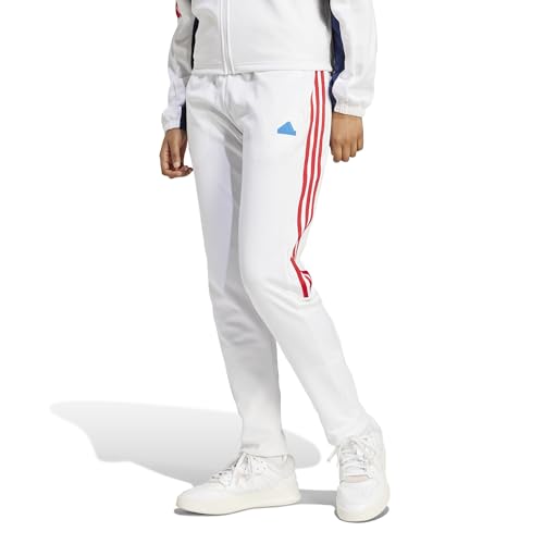adidas Women's Tiro Cut 3-Stripes Track Pants, White/Team Navy Blue/Better Scarlet
