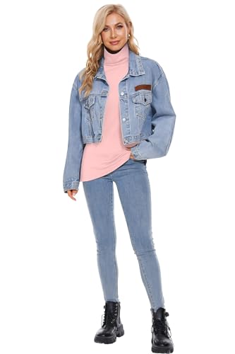 Image of TAIPOVE Cotton Fleece Lined Turtleneck Top for Women Long Sleeve Mock Turtle Neck Lightweight Sweater Thermal Underwear Shirt