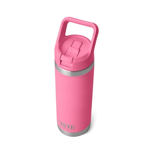 Image of YETI Rambler 18 oz Bottle, Vacuum Insulated, Stainless Steel with Straw Cap, Harbor Pink
