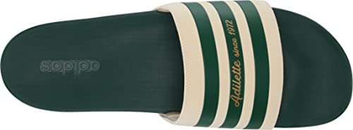 Adidas Unisex Adilette Comfort Slides Sandal, Wonder White/Collegiate Green/Gold Metallic, 11 Us Women #TOP4