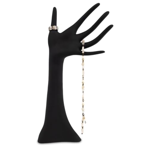 Novel Box Black Tall Hand Mannequin Display Stand 6x13 Inches - Female Hand Shape Stands for Rings Bracelets Watches & Necklaces Displays - Jewelry Holder Organizer for Boutique Retail & Trade Show