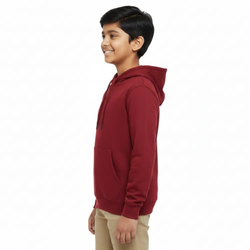 Image of Boy's Cotton Fleece Hooded Sweatshirt with Kangaroo Pocket
