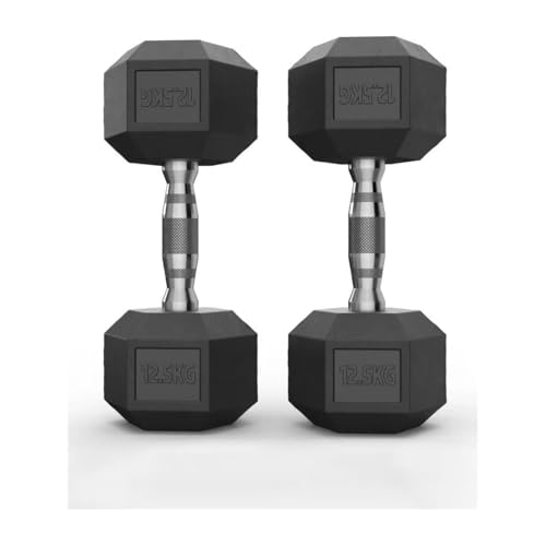 Hex Rubber Dumbbells 12.5kg (set) – Bild 3