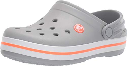 Crocs Crocband Clog Kids, Sabots mixte enfant, Gris (Light Grey/Bright Coral 0fl), 28/29 EU