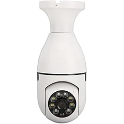 Camara De Seguridad 360 Grados Tonysa Cámara Inalámbrica con Bombilla WiFi, Cámara Inteligente 1080P con Panorámica de 360 Grados, Cámara de Seguridad de Vigilancia para el Hogar Al Aire Libre, Visión Nocturna HD