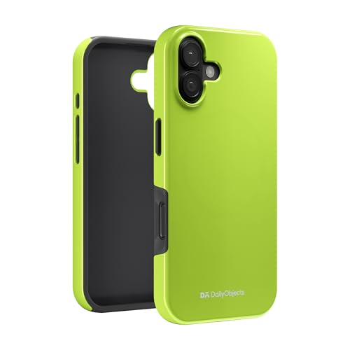Image of DailyObjects Polycarbonate Enamel Bumper Magsafe Case for iPhone 16 Compatible with Mag-Safe Wireless Charging | Lime Hybrid Magnetic Back Cover