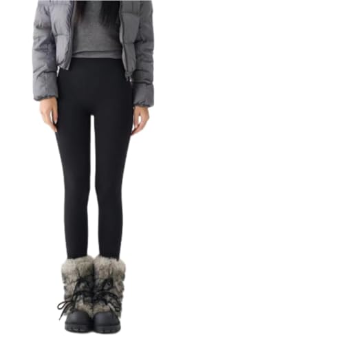 ZERAOKE Women's High Waist Winter Thermal Leggings,Thick Fleece Lined Pants,Women Warm Stretchy Yoga Tights for Outdoor -Black-M