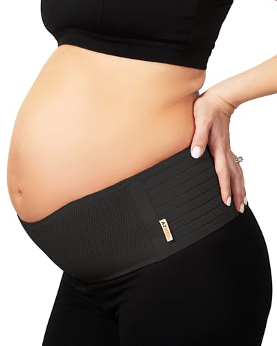 Image of AZMED Maternity Belly Band for Pregnant Women - Pregnancy Belly Band for Abdomen Pelvic Waist Back Support - Adjustable Belly Support Bands for Pregnant Women - Maternity Belt Fits Up to 46" - Black