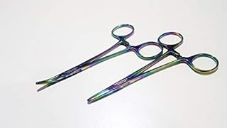 Set of 2 Multi Titanium Color Full Serrated Hemostat Forceps 5