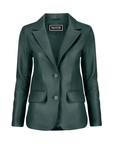 Image of Jild Classic Style Leather Blazer Women - Casual Coat Leather Jacket Women