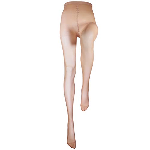 Image of Truform 15-20 mmHg Compression Pantyhose, Sheer 20 Denier Women's Shaping Tights, Light Beige, X-Tall