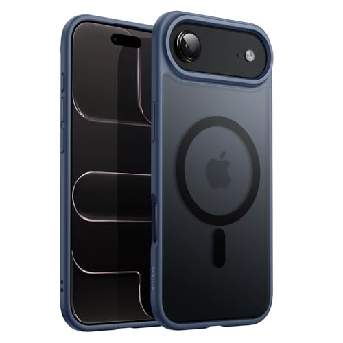 Image of JETech Magnetic Case for iPhone Air Compatible with MagSafe, Translucent Matte Back Slim Minimalist Shockproof Phone Cover, 6.5-Inch Display (Storm Blue)