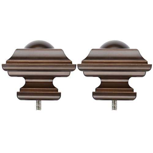 KAMANINA Square Replacement Finials for 1 and 7/8 Inch Bronze Curtain rods, M6 Screw Rod Finials...