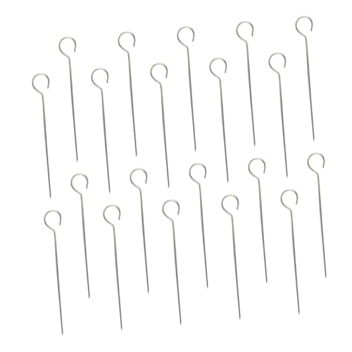 DIYEAH 20 piezas Unidades Pinchos Barbacoa Acero Inoxidable Resistentes Alta Temperatura Reutilizables para Carne y Verduras Asados Exteriores Familiares