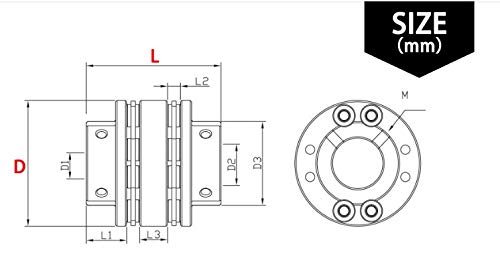WAAZVXS Coupler Disc Couplings D50L60 D56L64 High Stiffness 10-20mm 12-24mm Shaft for Motor Encoder Set Screw (Inner Diameter : LEG2 D D56L64)