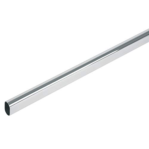 Hermex TO-530, Tubo ovalado cromado para closet, acero