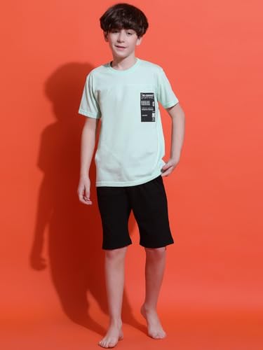 Image of Li'l Tomatoes Boys 100% Cotton Night Suit | Summer T-Shirt & Shorts Set | Soft & Breathable Sleepwear | 9-16 Years