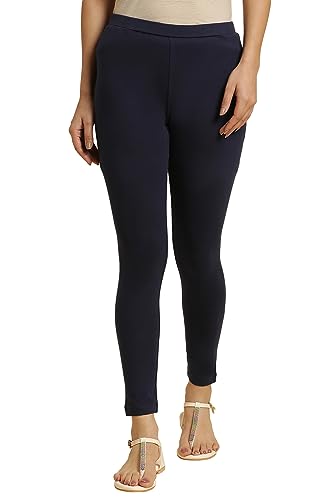 Image of W for Woman Blue Cotton Jersey Lycra Tights 23AUW60105-218737 XL