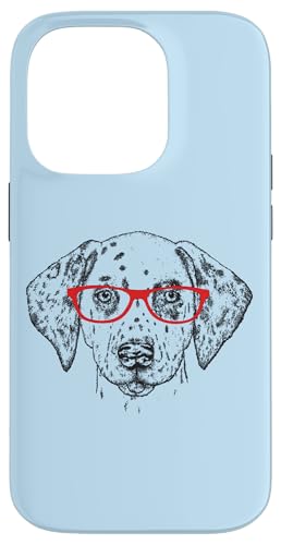 Cute Ink Illustration Hipster Red Glasses Dalmatian Lover �X�}�z�P�[�X iPhone 14 Pro �p
