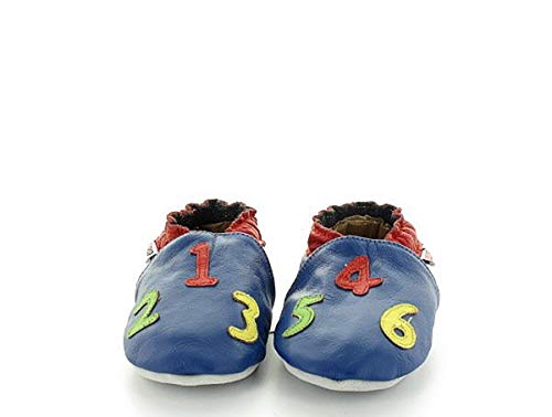 Liloopop Chaussons Bébé Cuir Souple 1 2 3 (6 à 12 Mois), Bleue Cover
