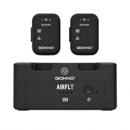 GOKKO GAF-10 Sistema de Monitor Inalámbrico In-Ear, 2.4GHz, 1 TX + 2 RX | Audio de 24-bit/48kHz, alcance hasta 30 m, modos estéreo/L/R, batería de 24h TX + 6h RX miniatura 1