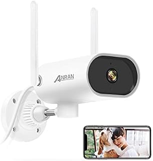 ANRAN 3MP Security Camera Outdoor with Pan Rotation 180°, Wireless WiFi Wired CCTV Camera for Home Security, Auto Tracking, Motion Detection, IP66 Waterproof, SD&Cloud Storage, Work with Alexa, B4